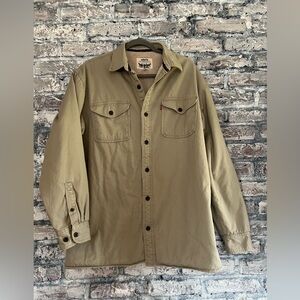Levi's Sherpa Fleece lined double pocket Men's Tan Shirt/Jacket excellent cond